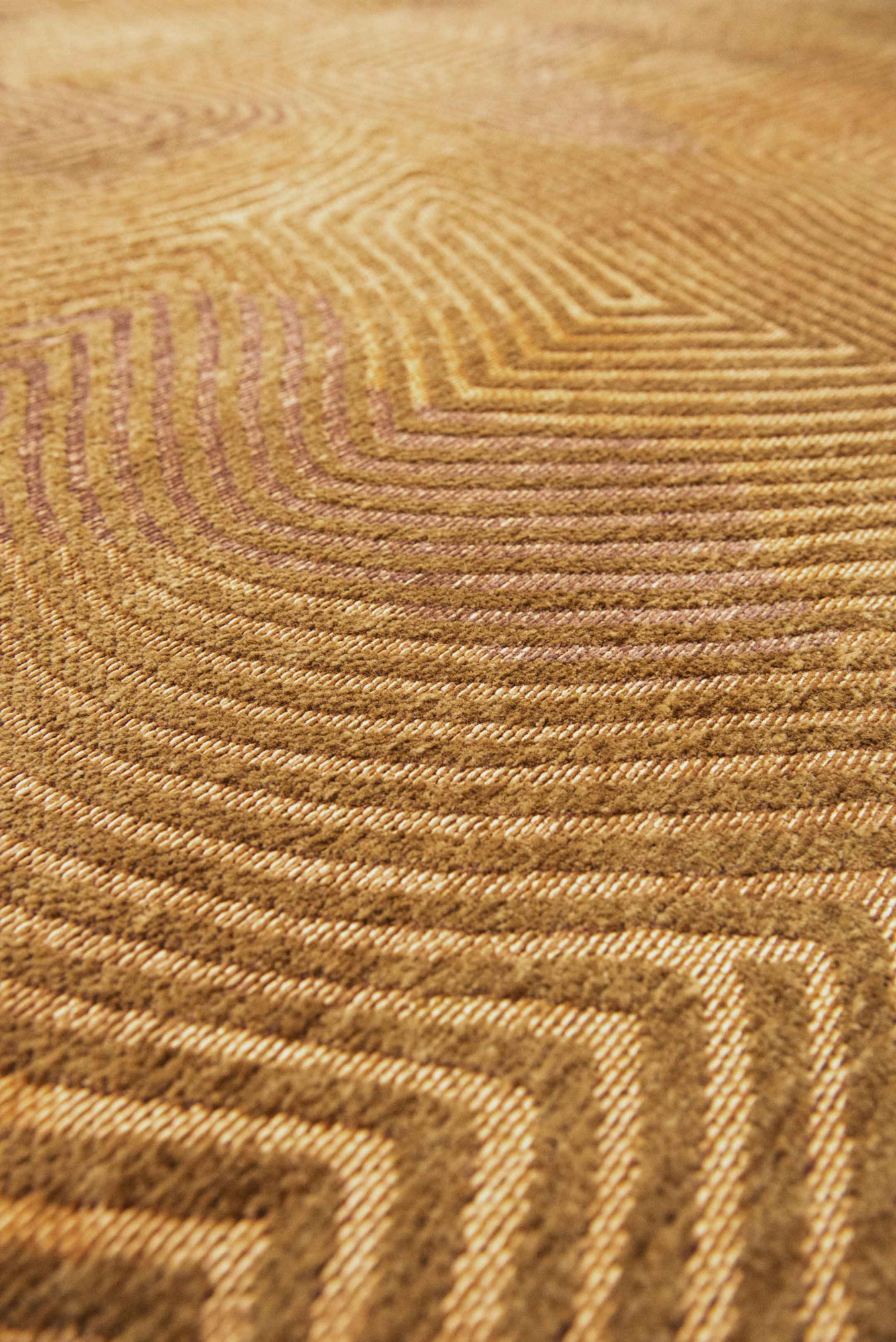 Ecorugs vloerkleed Coral goud 80x150 cm ∅ 140 cm