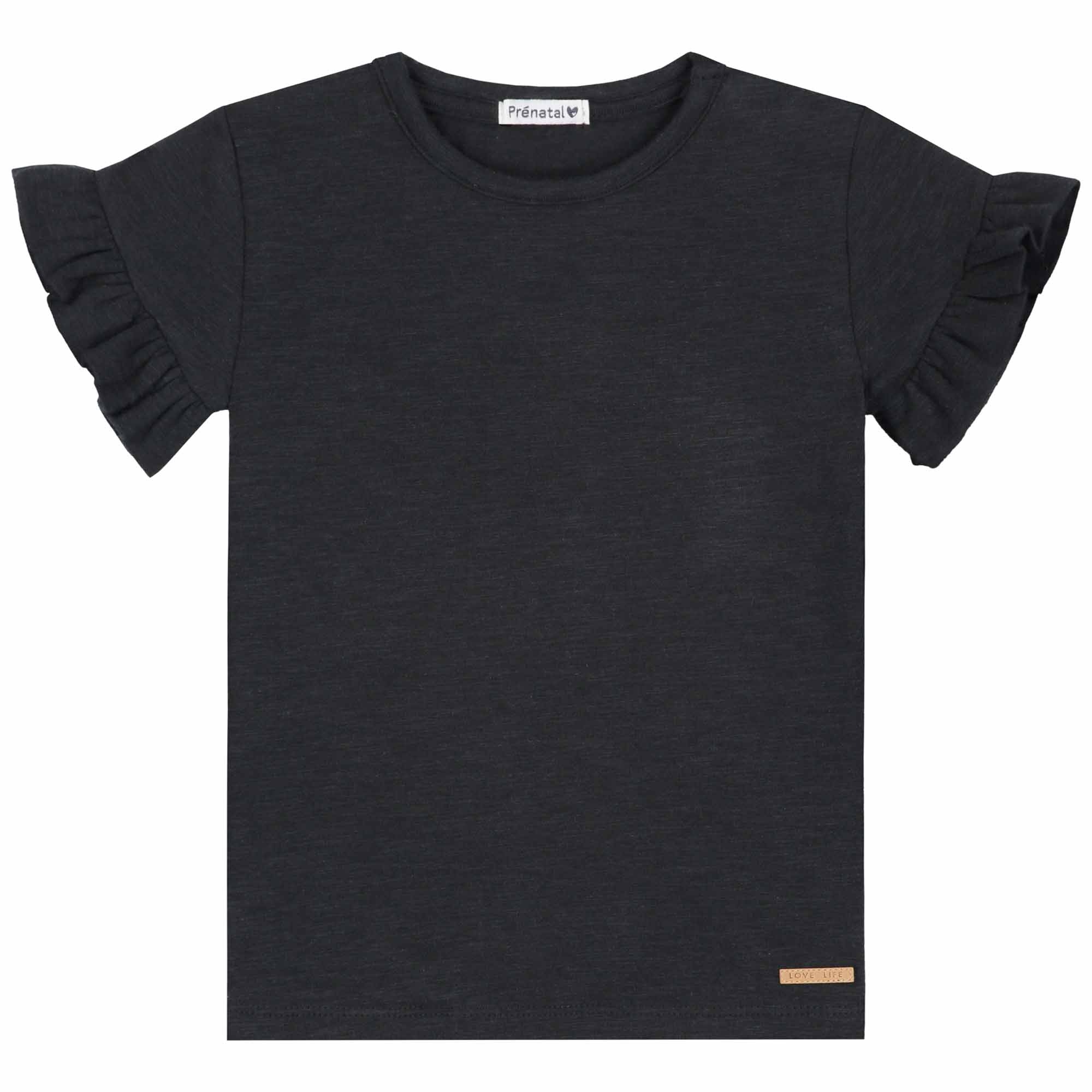 Prénatal peuter T-shirt korte mouwen effen zwart