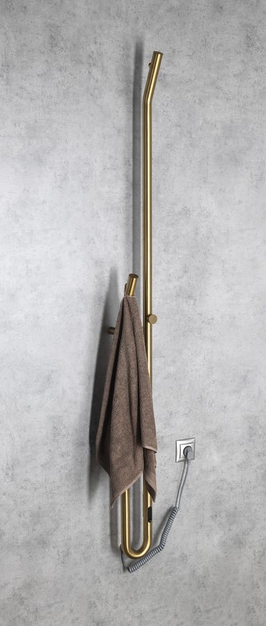 Sapho Duopasso elektrische handdoek radiator 12x170cm geborsteld messing