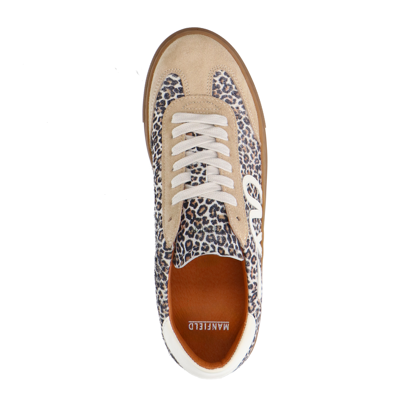 Beige suède leopard sneakers