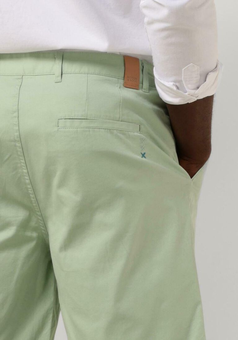 SCOTCH & SODA groene scotch & soda korte broek stuart - garment-dyed cotton-blend twill short