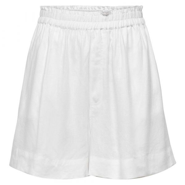 Only Tokyo Linen Blend High Waist Shorts Branco S Mulher