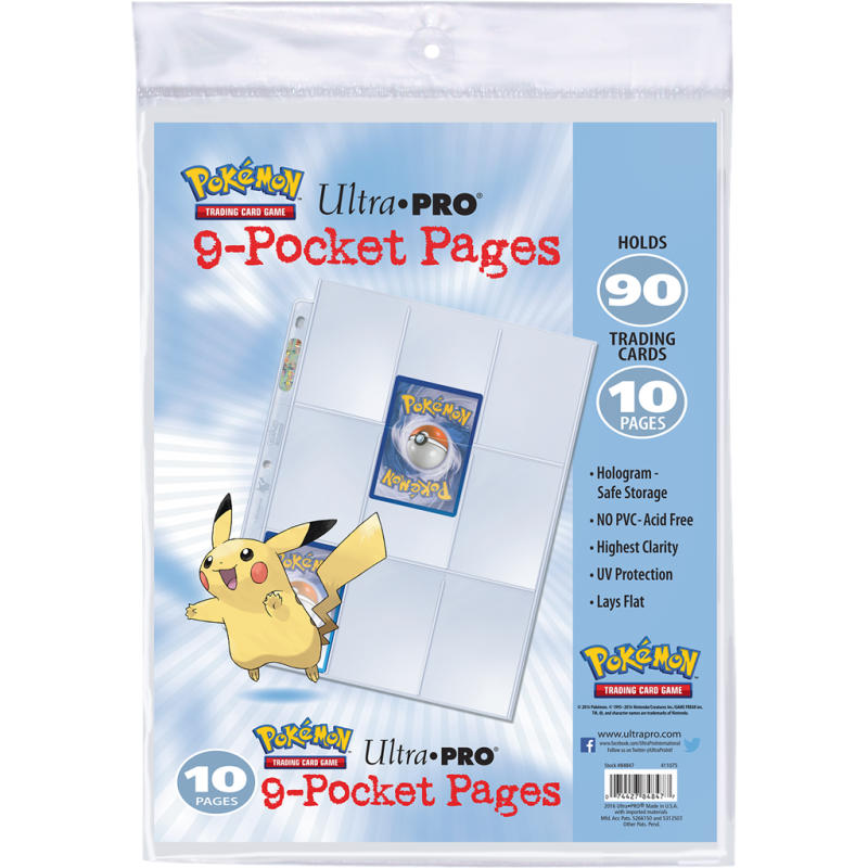 Pokémon : Paquet de 10 feuilles de classeur