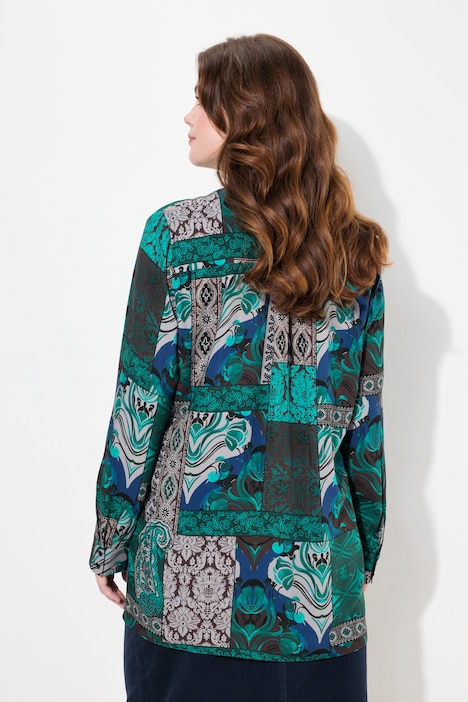 Hemdbluse, Landhausmuster, Hemdkragen, Langarm