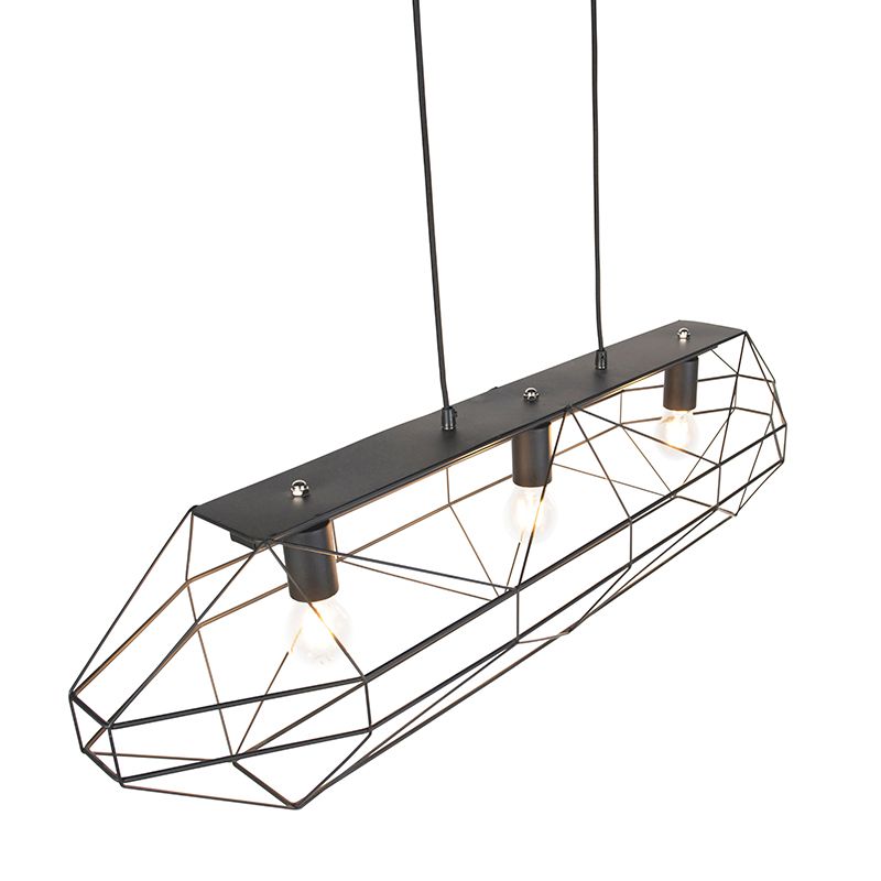Industriële hanglamp zwart 3-lichts - Carcass