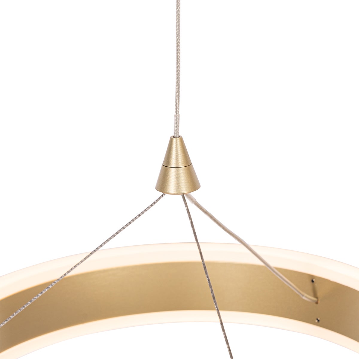 Ronde hanglamp van messing met 3-traps dimbare LED-verlichting - Lyani