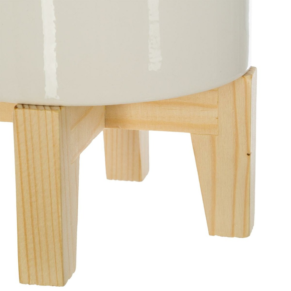 Plante artificielle palmier dans un pot en céramique pied en bois h 72 cm