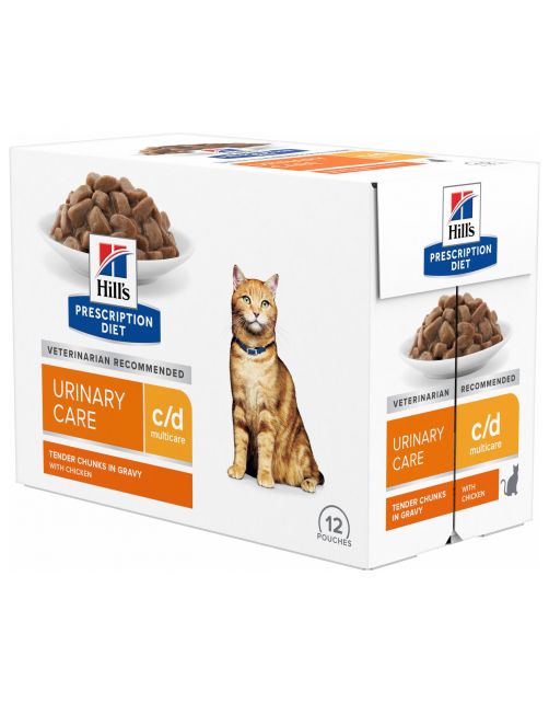 Hill's Prescription Diet C\/D Multicare Urinary Care Maaltijdzakjes - Kattenvoer - Kip 12x85 g