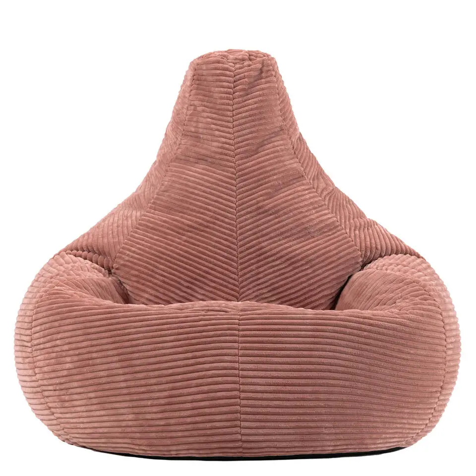Set van 2 icon Zitzak Dalton - Corduroy Zitzak Volwassenen - Oud roze