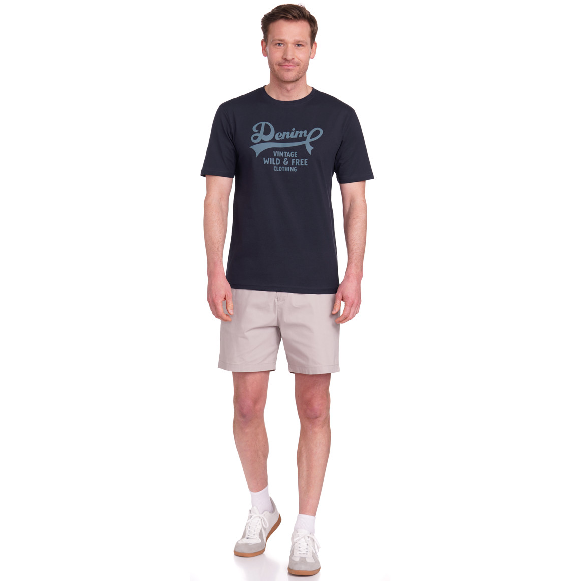 VanVaan Denim Herren T-Shirt mit Print dunkelgrau