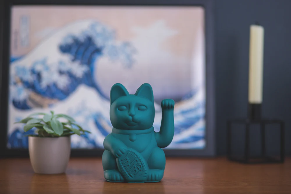 Donkey  Maneki-Neko kat - grøn
