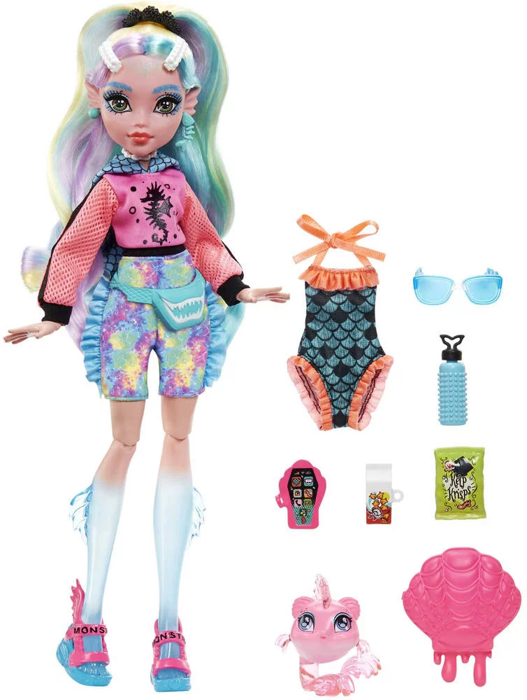 MONSTER HIGH - POUPEE LAGOONA BLUE AVEC PIRANHA DE COMPAGNIE