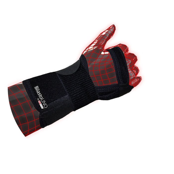 BILASTO Uno Handgelenkschiene S-XL links mit Stütze und Velcro 1 Stk