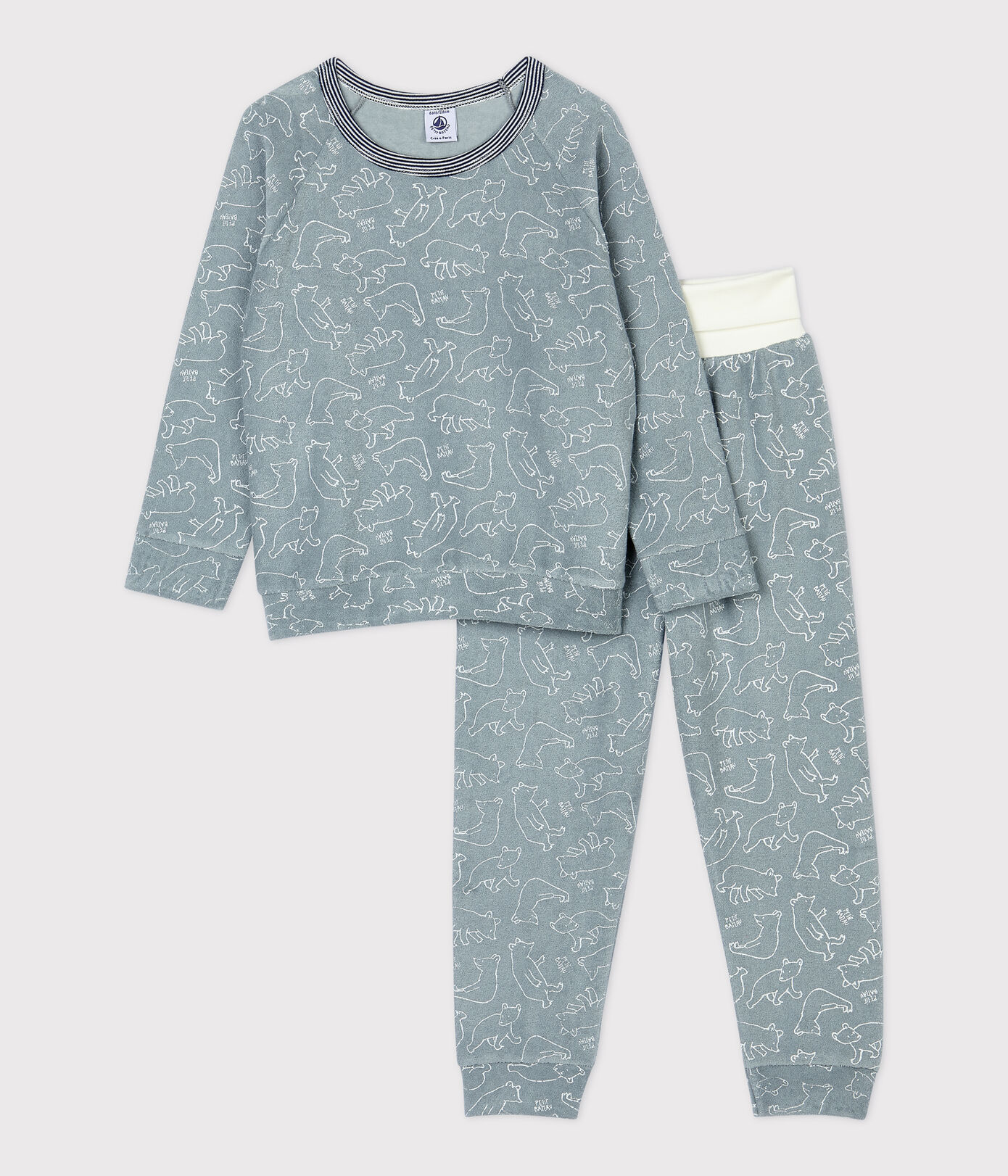 Pyjama ours petite fille/petit garçon en bouclette éponge grattée