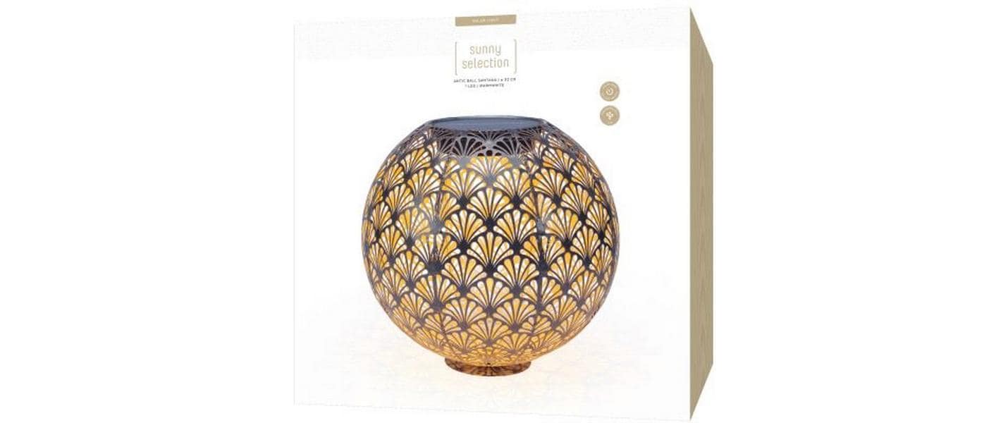 Windlicht Solar Antic Ball Santana Ø 30 cm, AnthrazitSolarleuchte zum Aufstellen