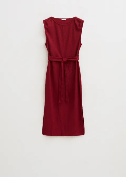 Maxi jurk met structuur rood (ROO.D)