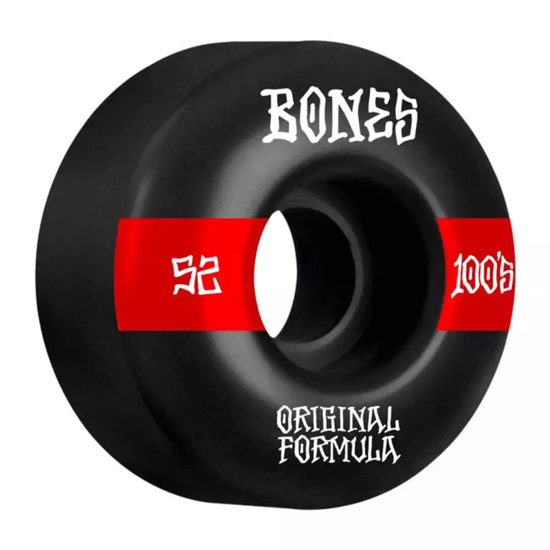 Roues skate BONES (x4) 100S V4 14 Wide Noir 100A 52mm