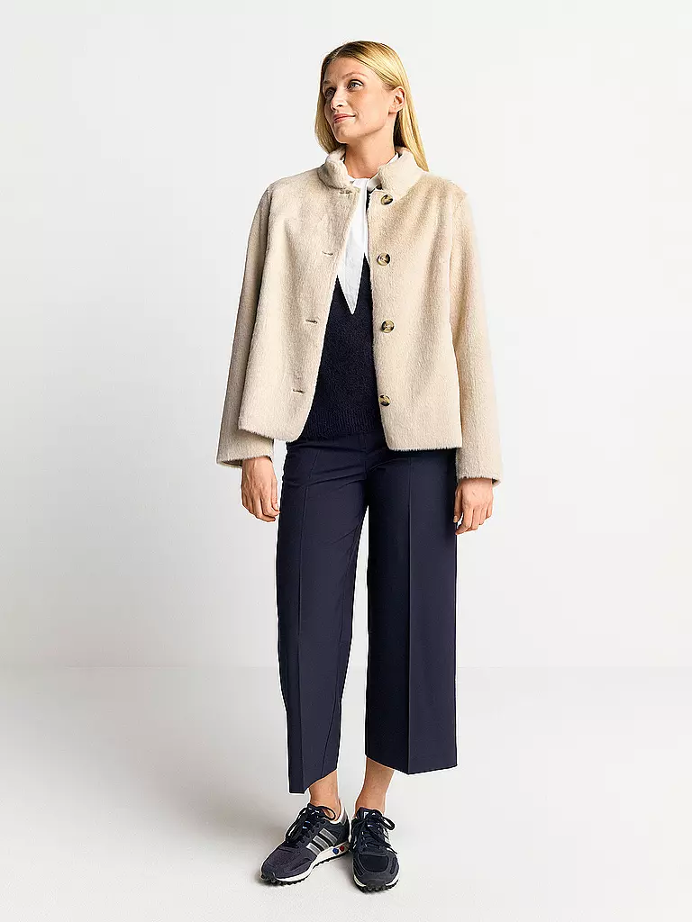 RICH & ROYAL Jacke in Felloptik beige