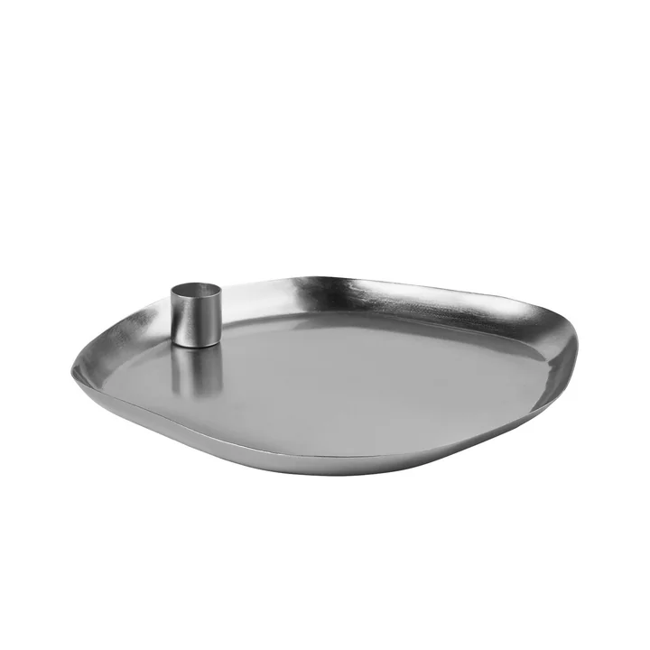 Broste Copenhagen - Mie Kerzentablett, 25 x 25 x 3 cm, silver finish