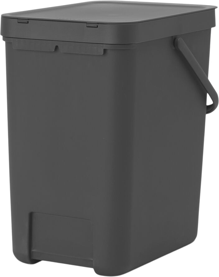 Brabantia Affaldsspand m/låg sort. kon 25 ltr. Grey