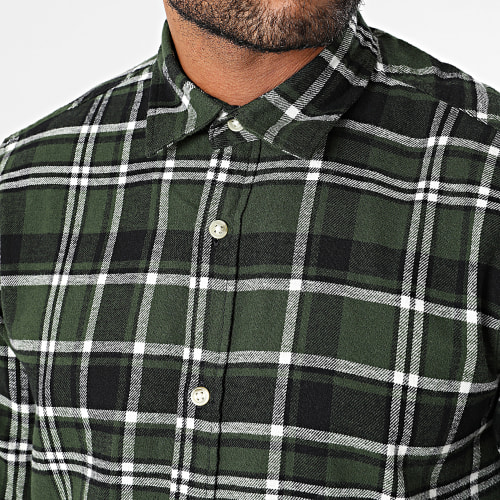 Chemise Manches Longues A Carreaux Harry Vert Kaki