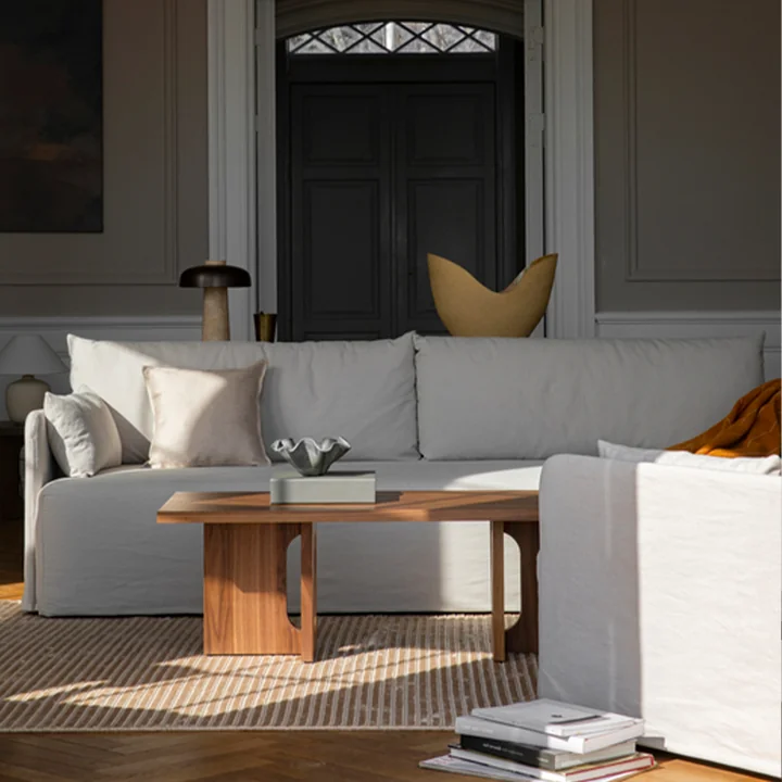 Audo - Offset 2-Sitzer Sofa mit abnehmbarem Bezug, Cotlin oat