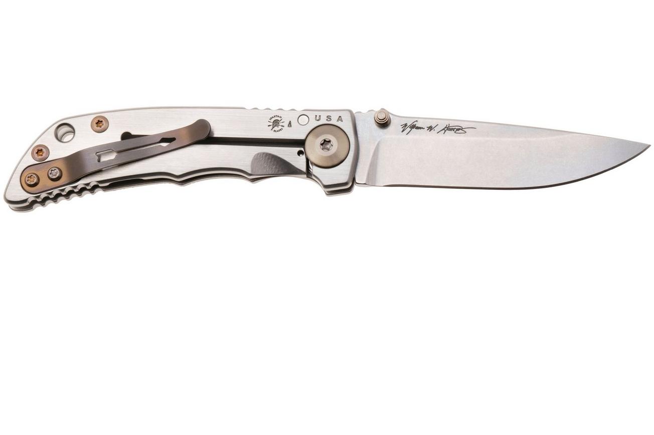 Spartan Harsey Folder 3.25 SF10C-FIR-TREE, Stonewashed CPM MagnaCut, Fir Trees Silver/Gold/Bronze Titanium zakmes