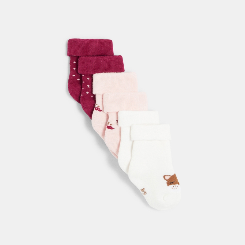 Chaussettes bouclettes fleuries (lot de 3) bébé fille