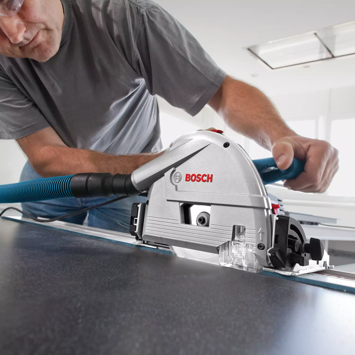 Bosch GKT 55 GCE Invalzaag in L-Boxx - 1400W - 165mm