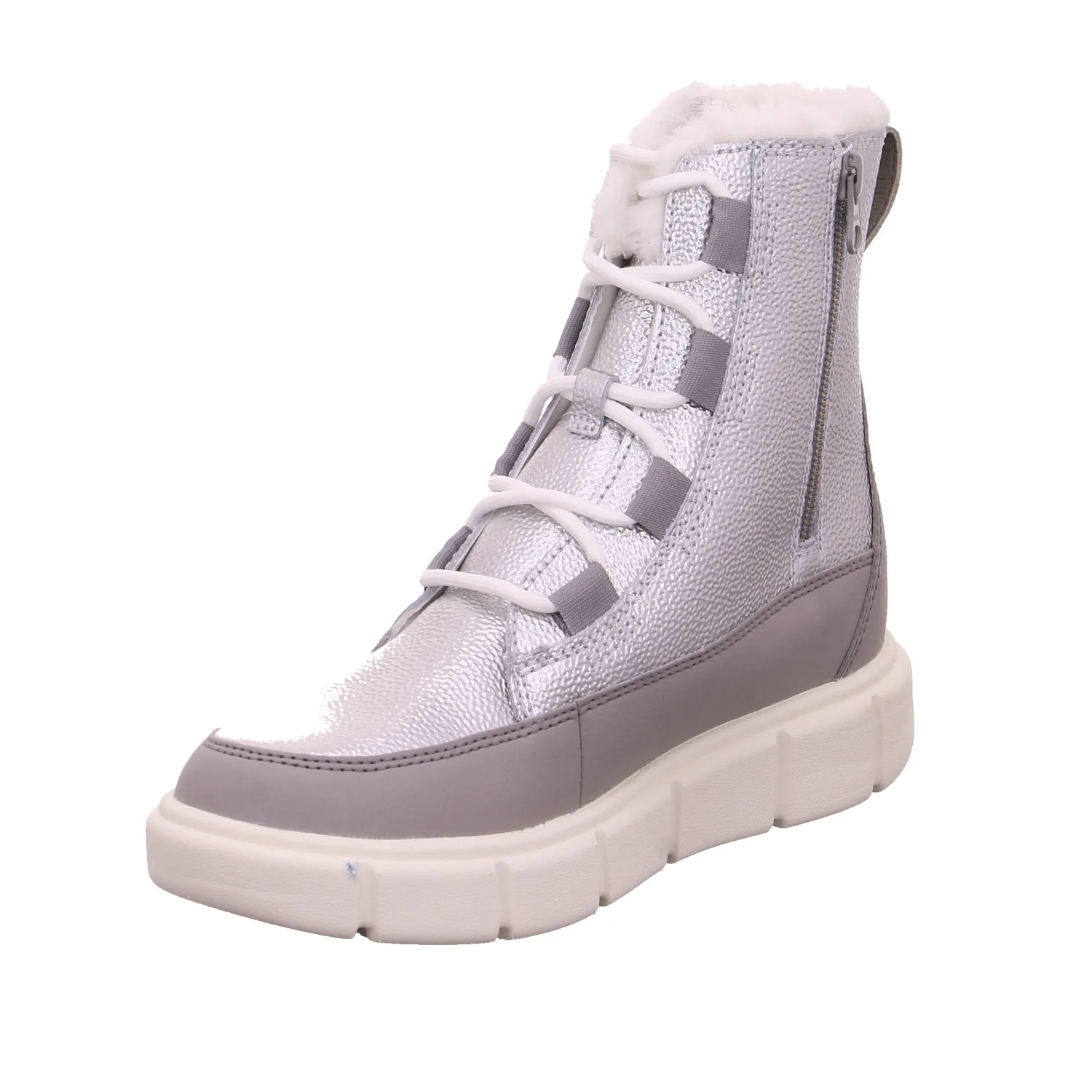 SOREL Mädchen-Winter-Bottine Silber Leder  Schneestiefel