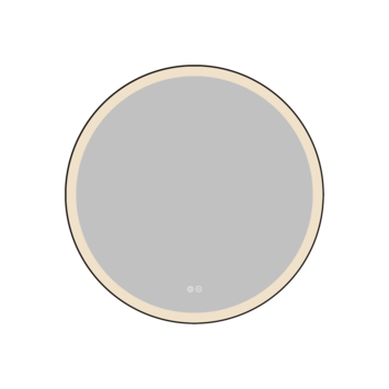 Atlantic badkamerspiegel Janessa met verlichting rond ø 80 cm chroom - met zwarte aluminium rand