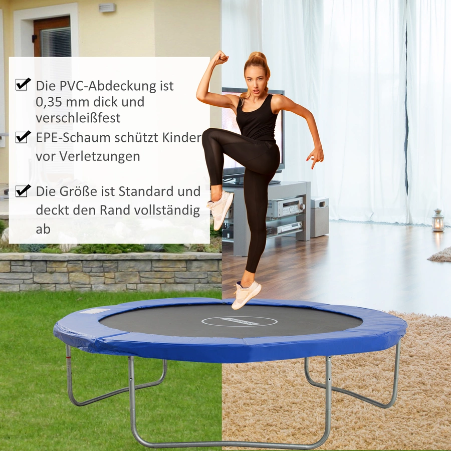 Outsunny Randabdeckung für Trampoline blau