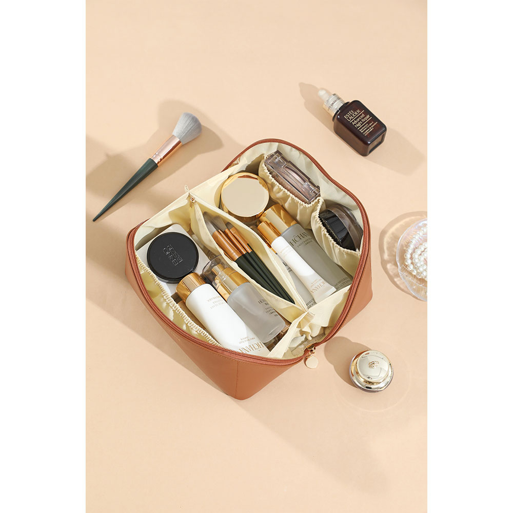 (21x13x12cm) Kosmetik Make Up Tasche Necessaire Organizer Bag mit Reissverschluss - Schwarz