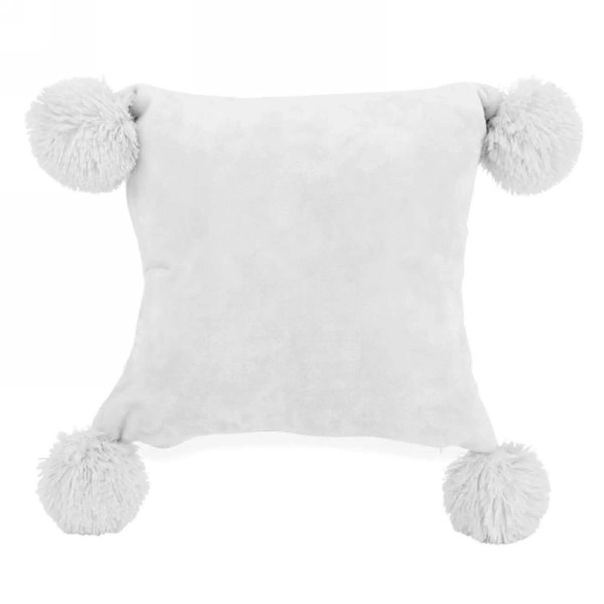 Attitudes Import Coussin Pompons - Blanc