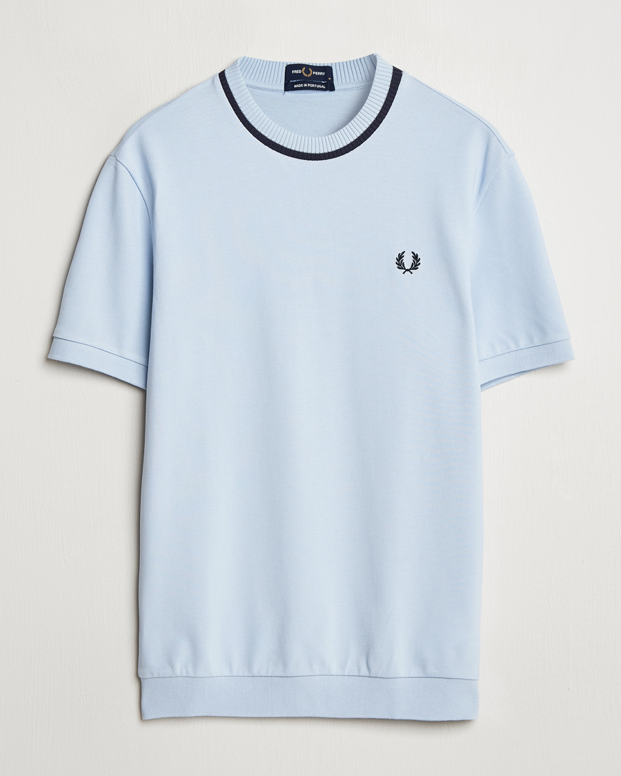 Fred Perry Pique Crew Neck T-Shirt Light Smoke