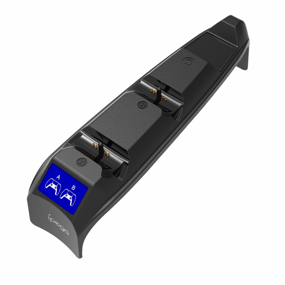 Sony PlayStation PS5 / PS5 Slim Controller Dual Ladestation Docking Halter mit LED Ladeanzeige   Headset Halterung - Schwarz