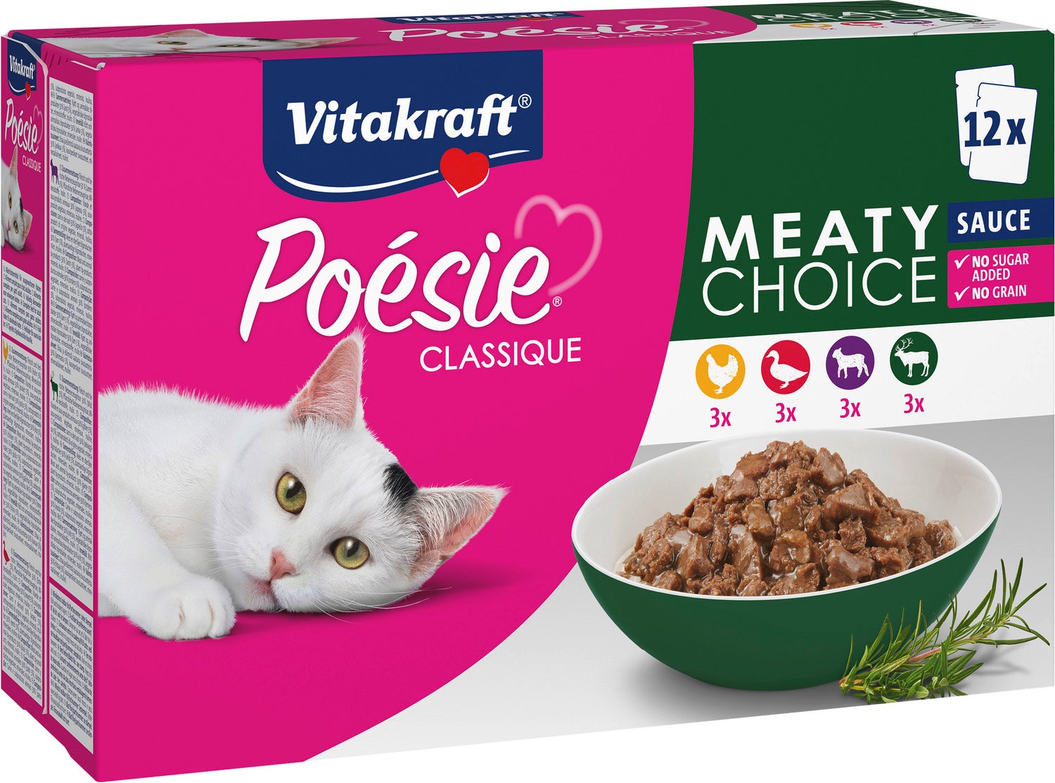 Vitakraft kattenvoer Poésie vlees in saus 85 g 12 stuks