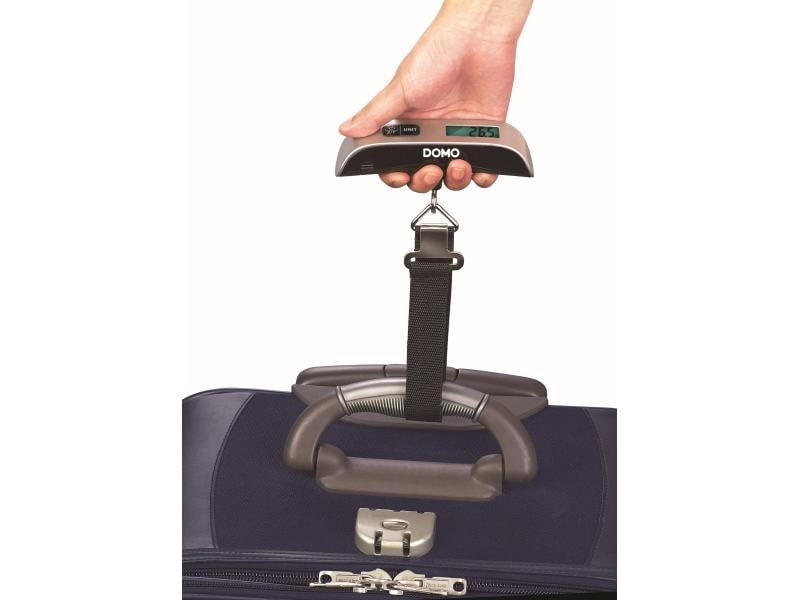 Domo Reisegepäckwaage DO9090 W Gepäckwaage mit LCD-Display und Temperaturanzeige