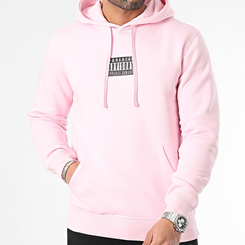 Sweat Capuche Big Back Logo Rose Noir