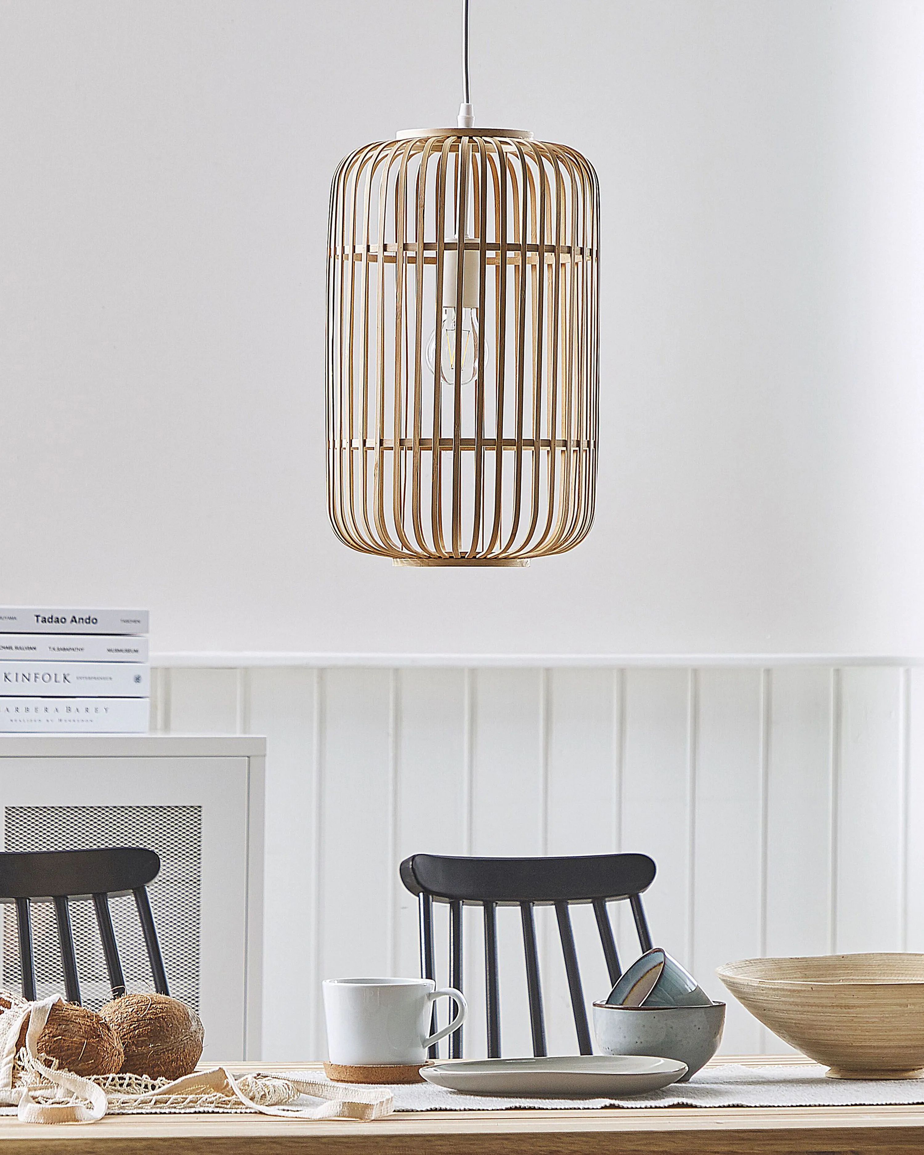 Hanglamp AISNE Bamboehout Lichtbruin