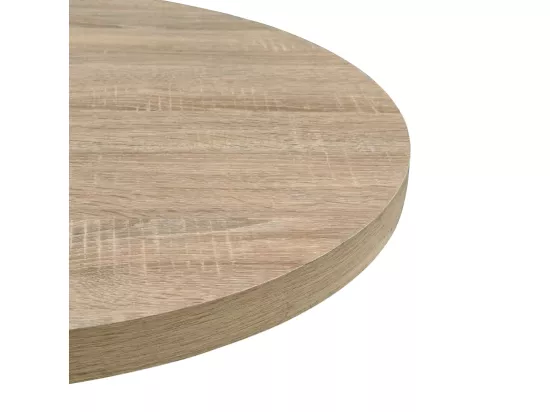Table de bistro MDF et acier Rond 60 x 75 cm Couleur de chêne
