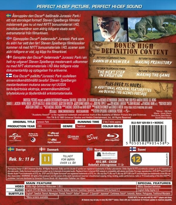 Jurassic Park 1 - Blu-Ray