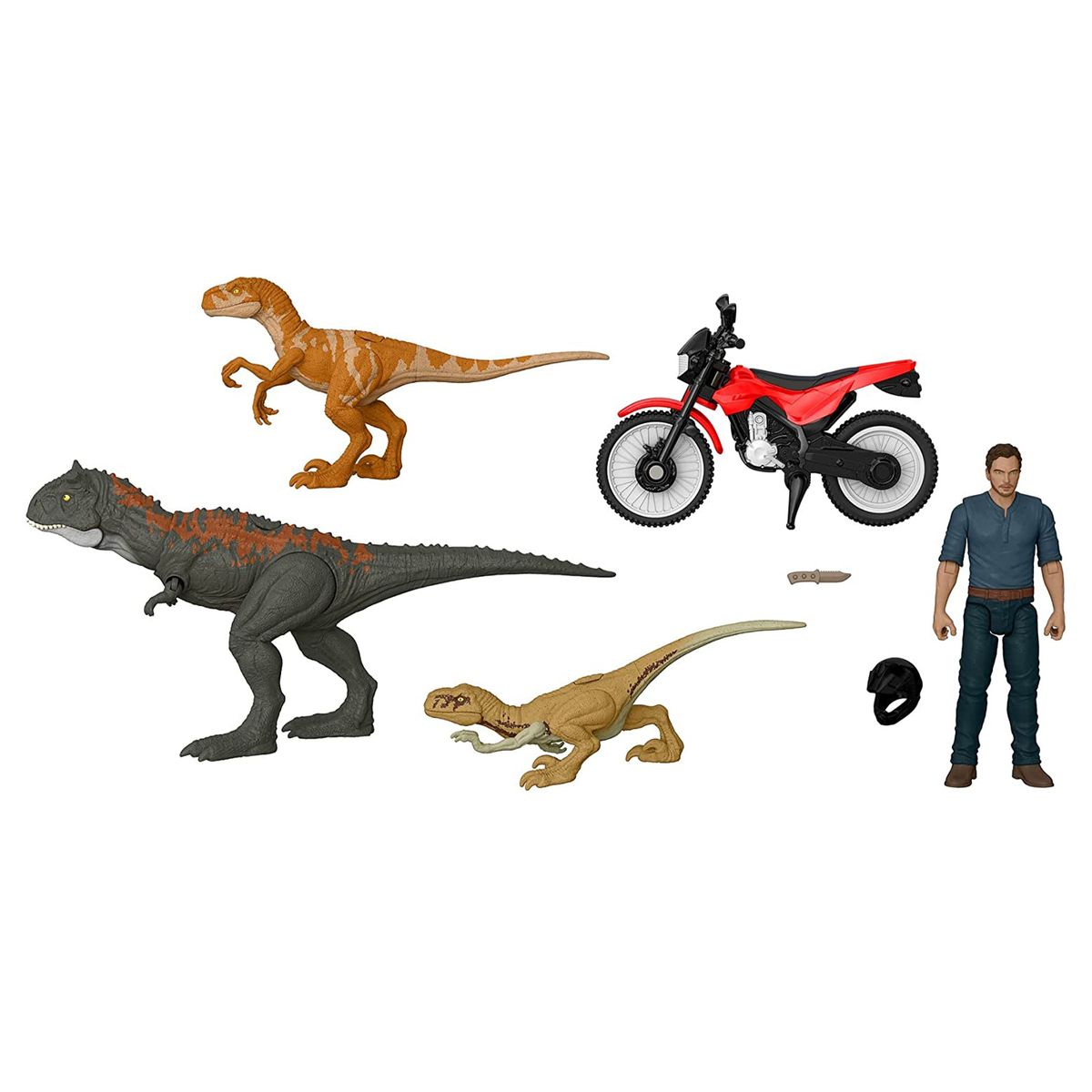 Mattel HFG64 - Jurassic World - Dominion - Owen Flucht-Set, Dinosaurier Spielfiguren
