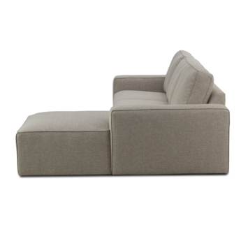 KARWEI loungebank Mack grijs gerecycled stof met rechts verlenging