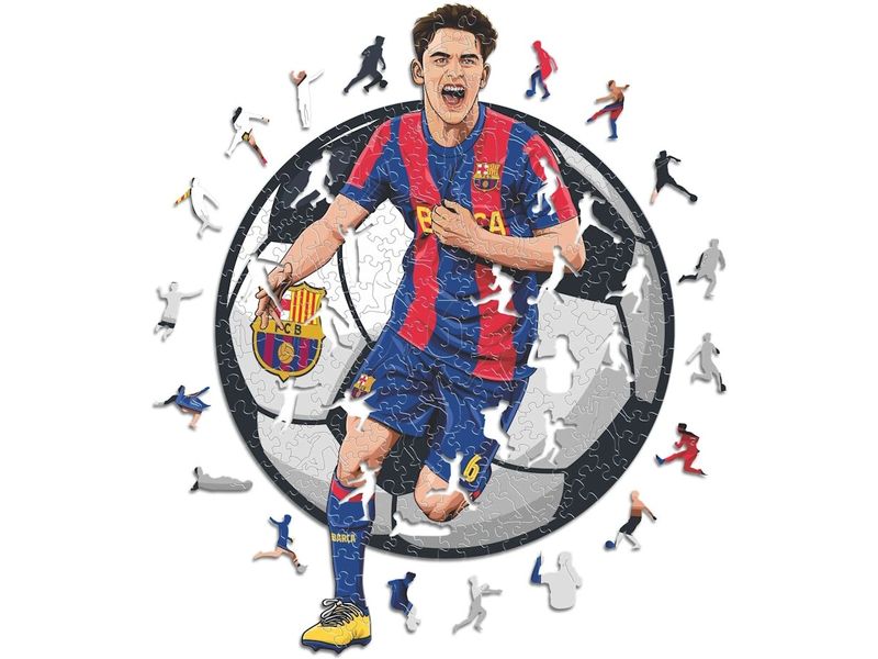 Iconic Puzzle FC Barcelona – Gavi Offizielles Holzpuzzle, Grösse M