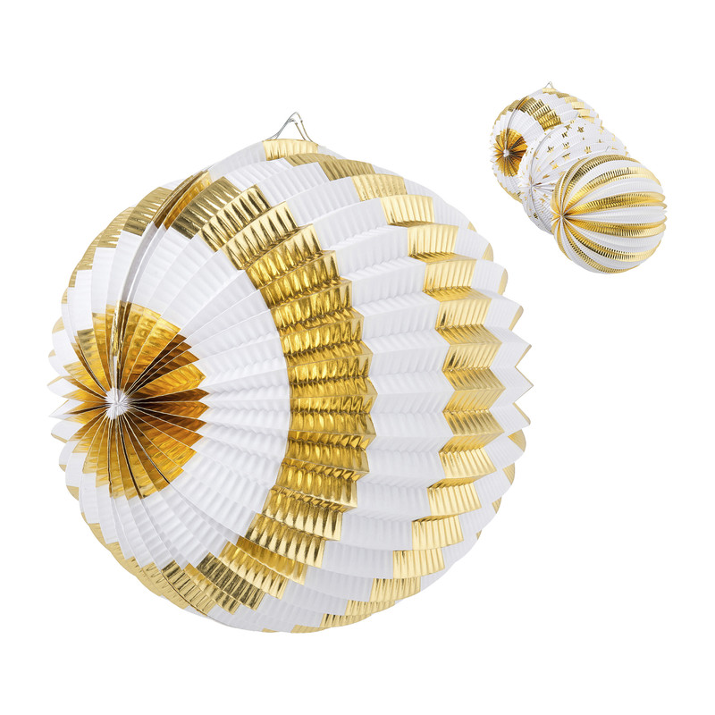Lampion wit/goud - diverse varianten - ⌀25 cm
