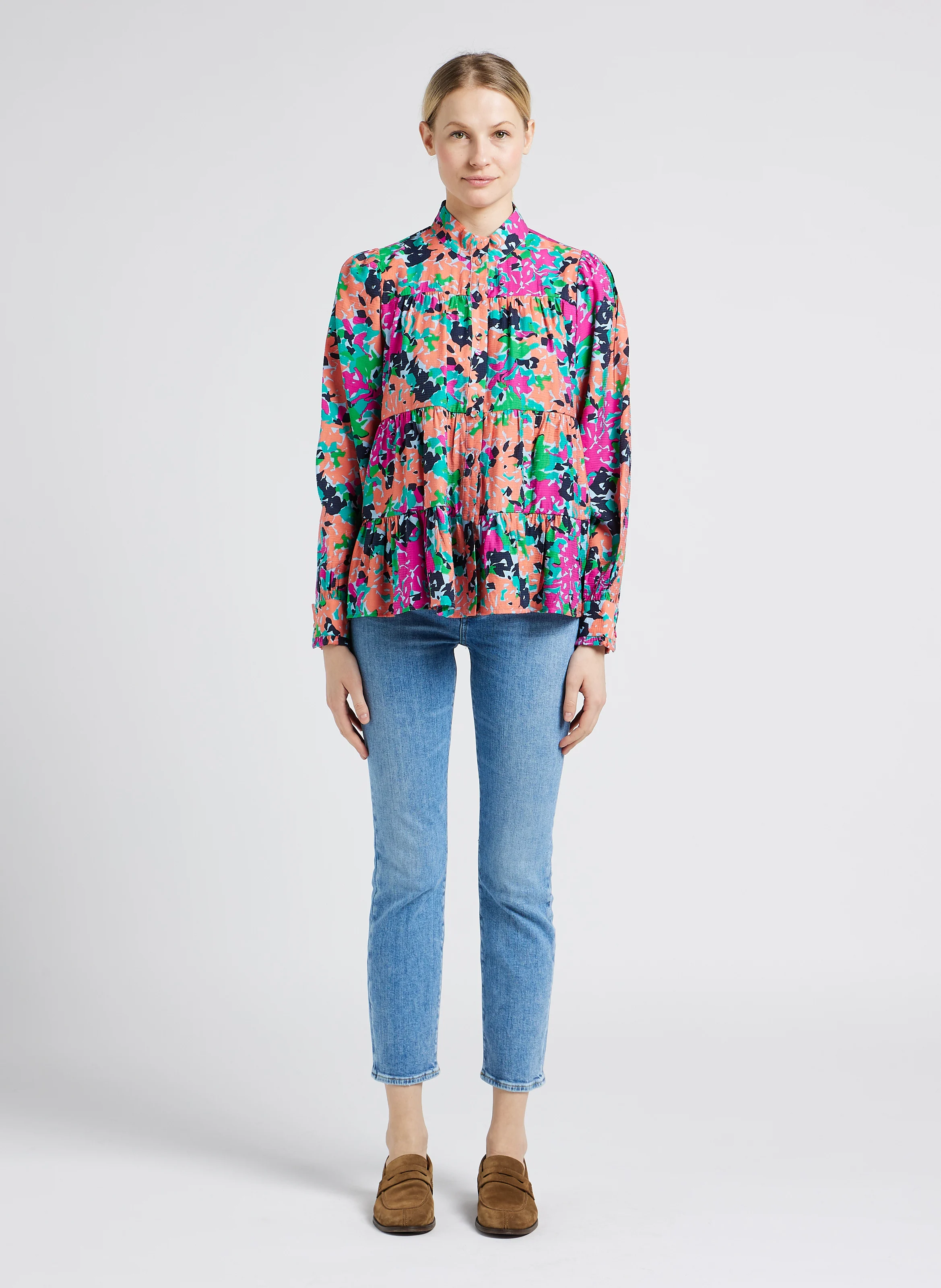 ILLUSION BRIGHTNESS - Jean skinny délavé en coton mélangé| Bleu