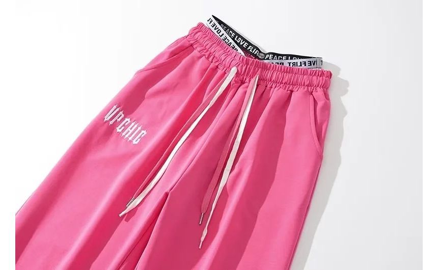 Reknovine - Baggy joggingbroek met trekkoord en letters