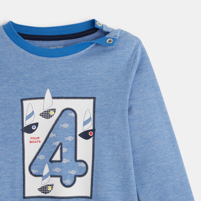 T-shirt rayé tipi bleu bébé garçon Bleu
