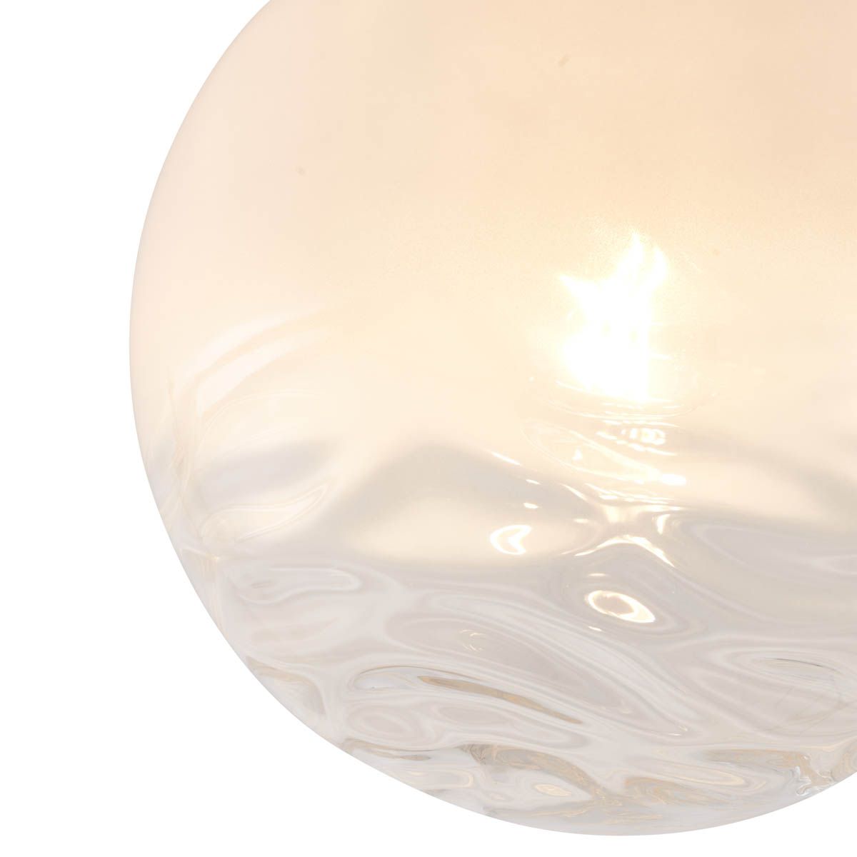 Design plafondlamp messing met wit fading glas - Pillon
